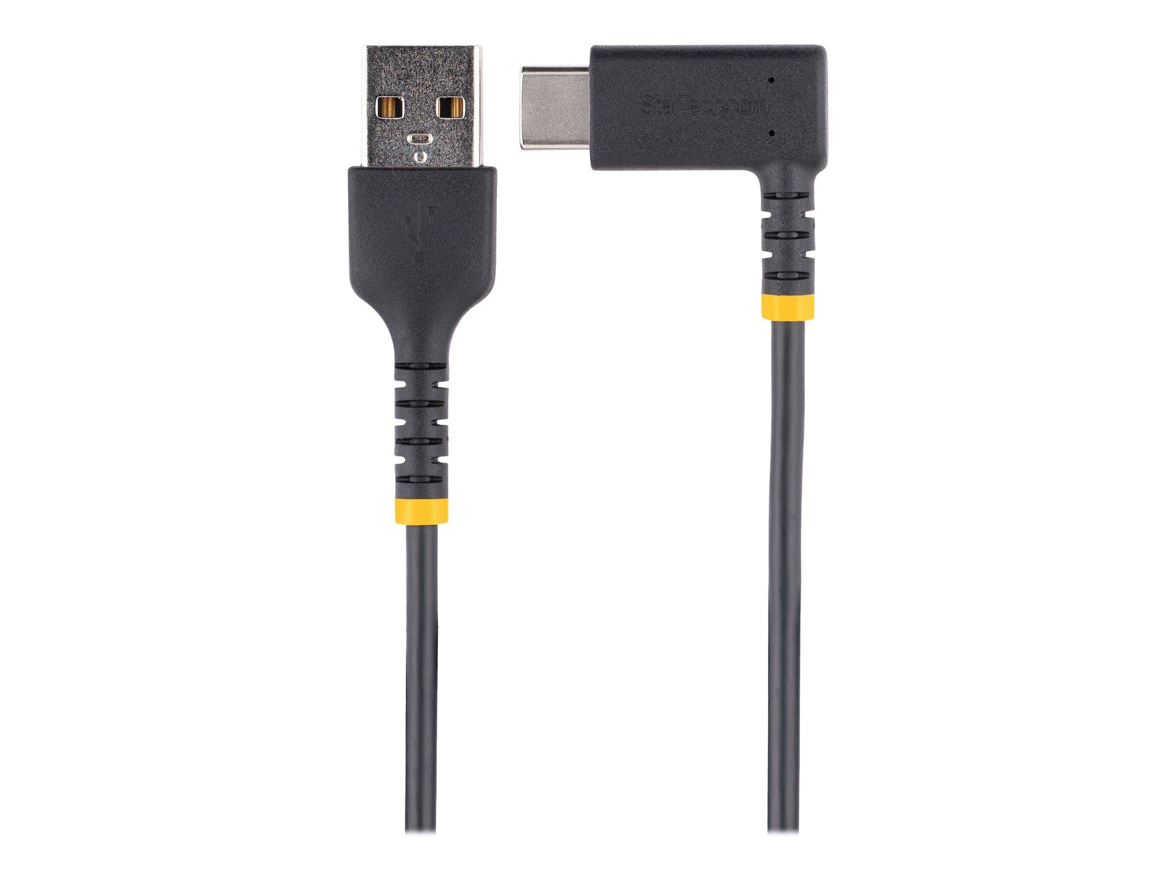StarTech.com 1ft (30cm) USB A to C Charging Cable Right Angle, Heavy Duty Fast Charge USB-C Cable, USB 2.0 A to Type-C,-2