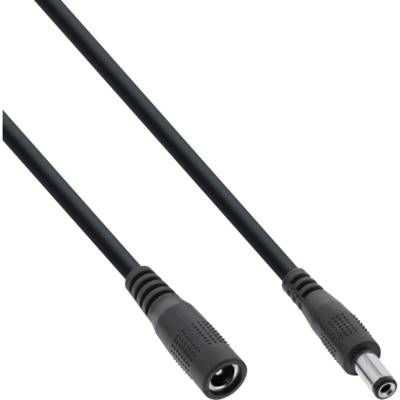 InLine® DC Verlängerungskabel, DC Stecker/Buchse 5,5x2,1mm, AWG 18, schwarz, 1m-0