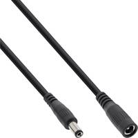 InLine® DC Verlängerungskabel, DC Stecker/Buchse 5,5x2,1mm, AWG 18, schwarz, 1m-3