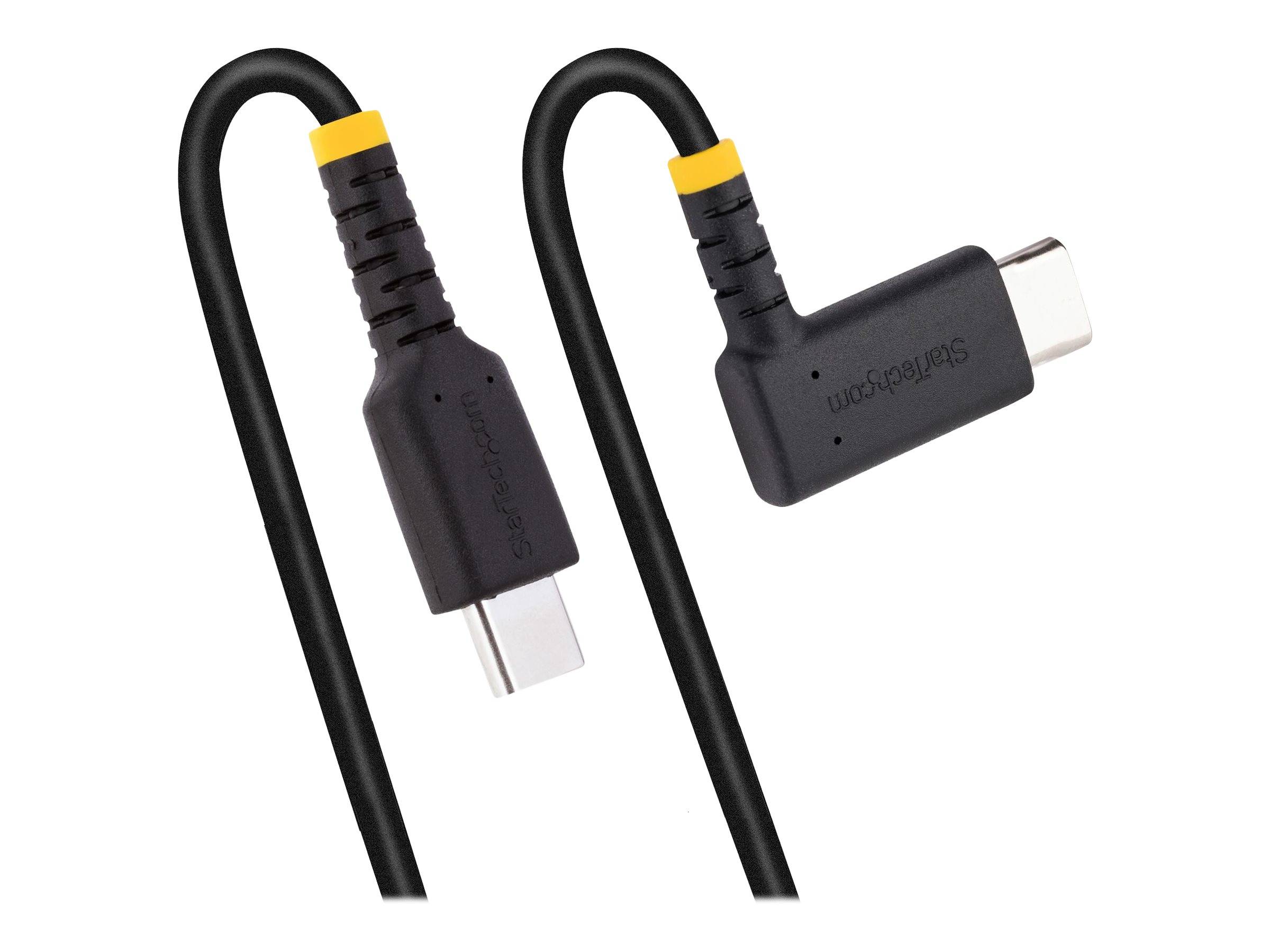 StarTech.com 6in (15cm) USB C Charging Cable Right Angle, 60W PD 3A, Heavy Duty Fast Charge USB-C Cable, USB 2.0 Type-C,-2