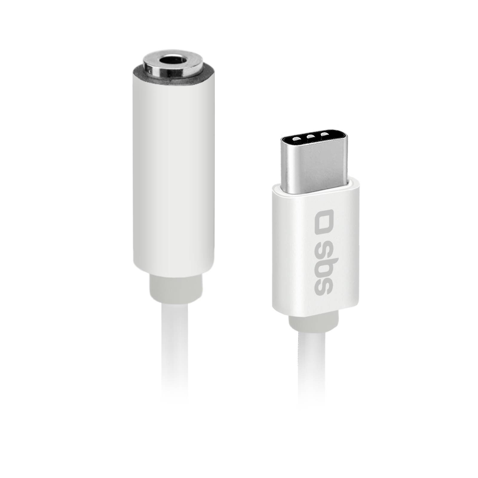SBS TEINTJACKTYCFMW, Weiß, 3.5mm, USB C, 0,09 m, Weiblich, Männlich-0