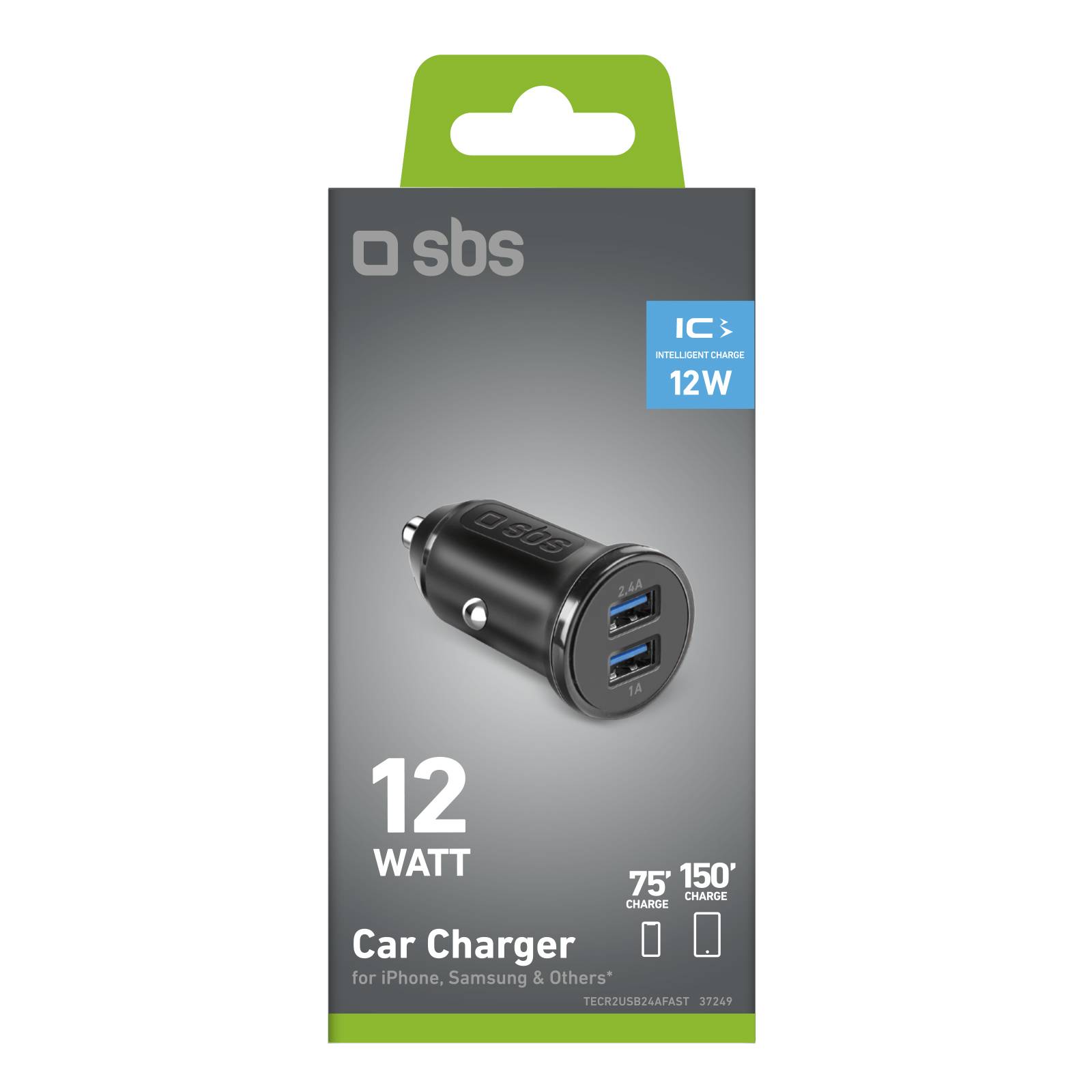 SBS TECR2USB24AFAST, Auto, Zigarettenanzünder, Schwarz-1