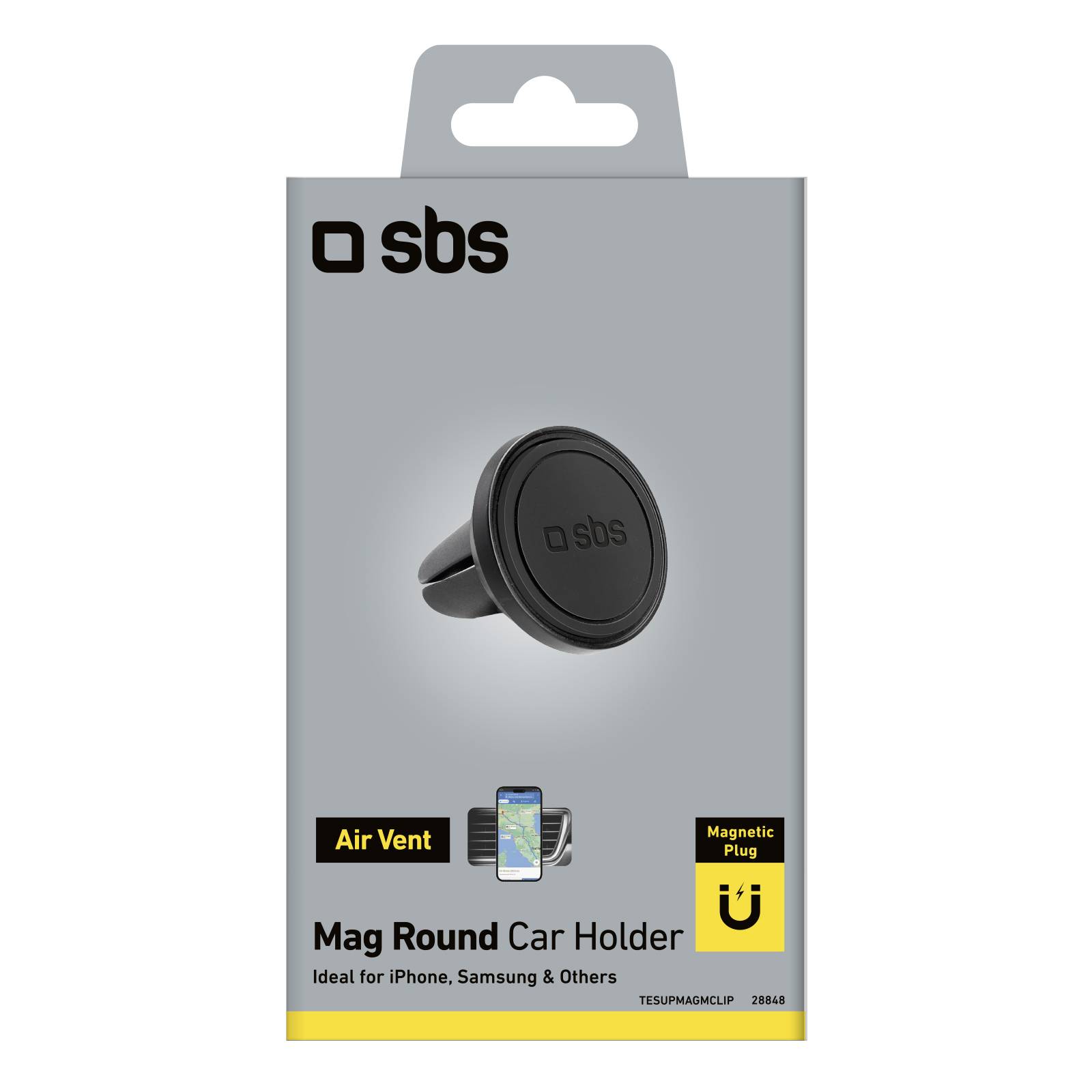 SBS Air Vent Car Clip Magnetic Plug - Schwarz-1