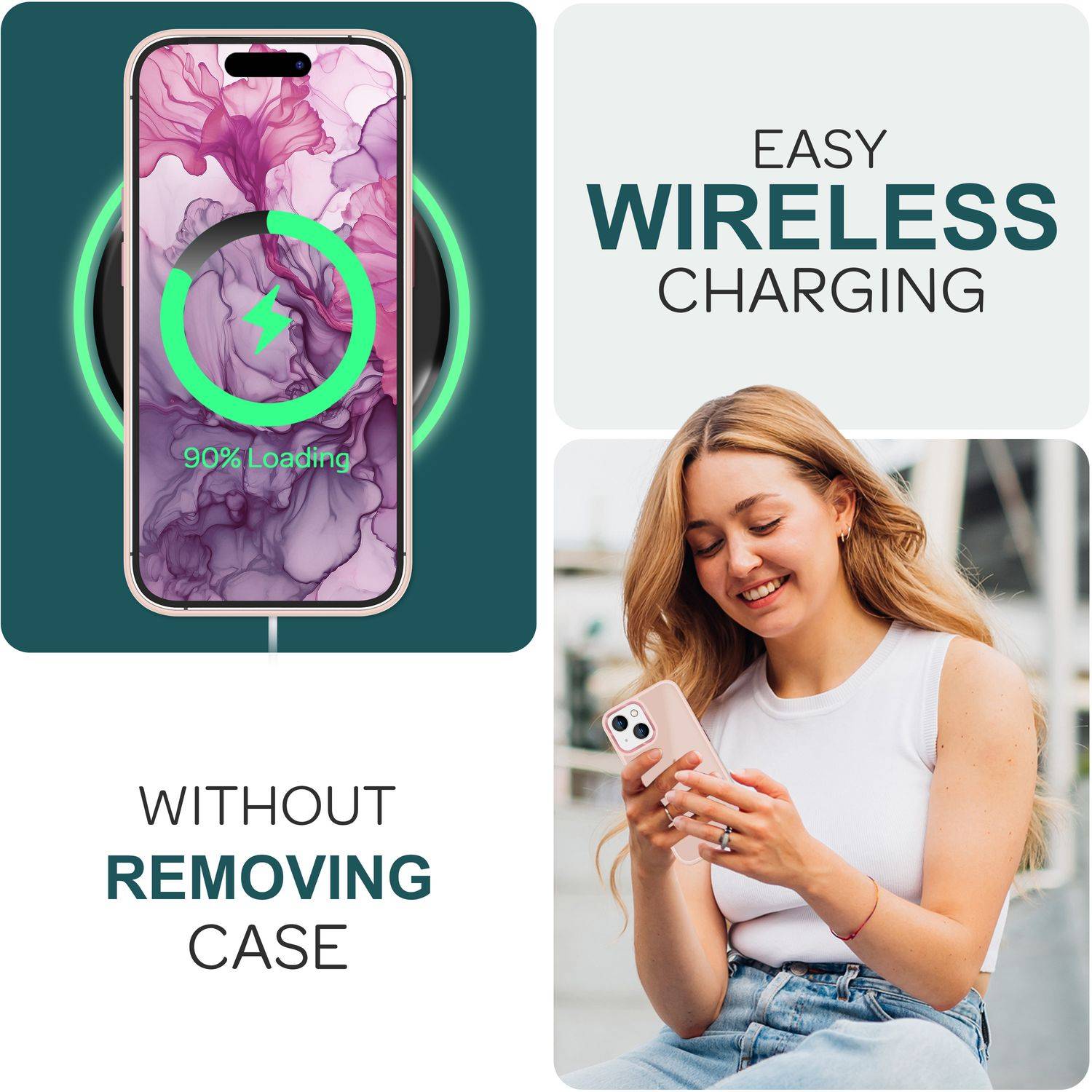 Hybrid Hülle für iPhone 15 Frosted Case Handyhülle Schutz Rand Handy Tasche Etui Rosa-4