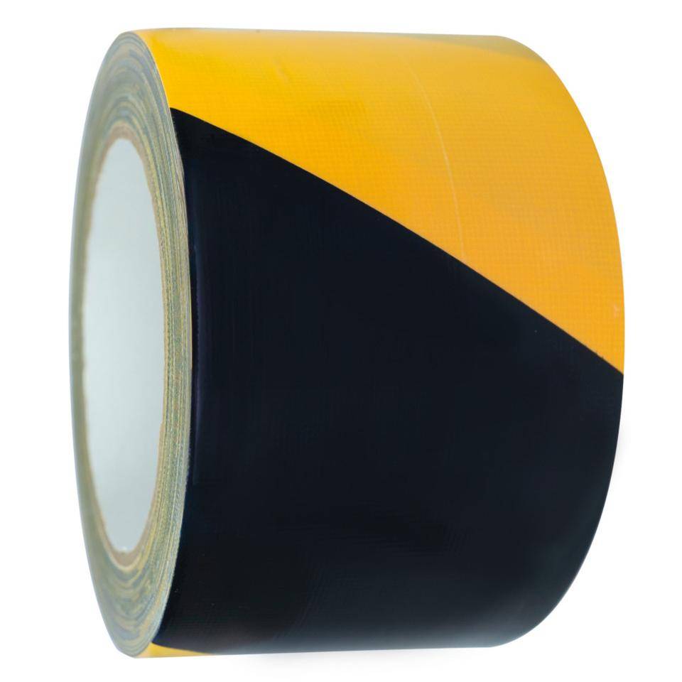 K.57 Warnmarkierungsband, rechtsweisend, gelb/schwarz, Gewebefolie, 75mm, 50m/Rolle-0
