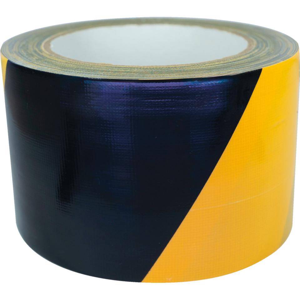 K.57 Warnmarkierungsband, rechtsweisend, gelb/schwarz, Gewebefolie, 75mm, 50m/Rolle-1