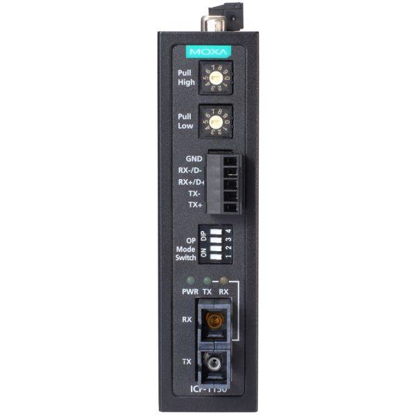 Industrieller RS-232/422/485 auf Singlemode-Glasfaser-Konverter, ST-Stecker, -40 bis 85°C Betriebs-1