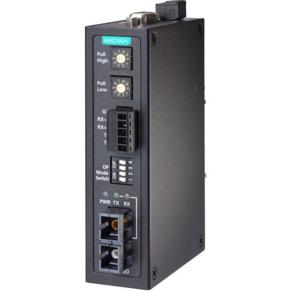 Industrieller RS-232/422/485 auf Singlemode-Glasfaser-Konverter, ST-Stecker, -40 bis 85°C Betriebs-2