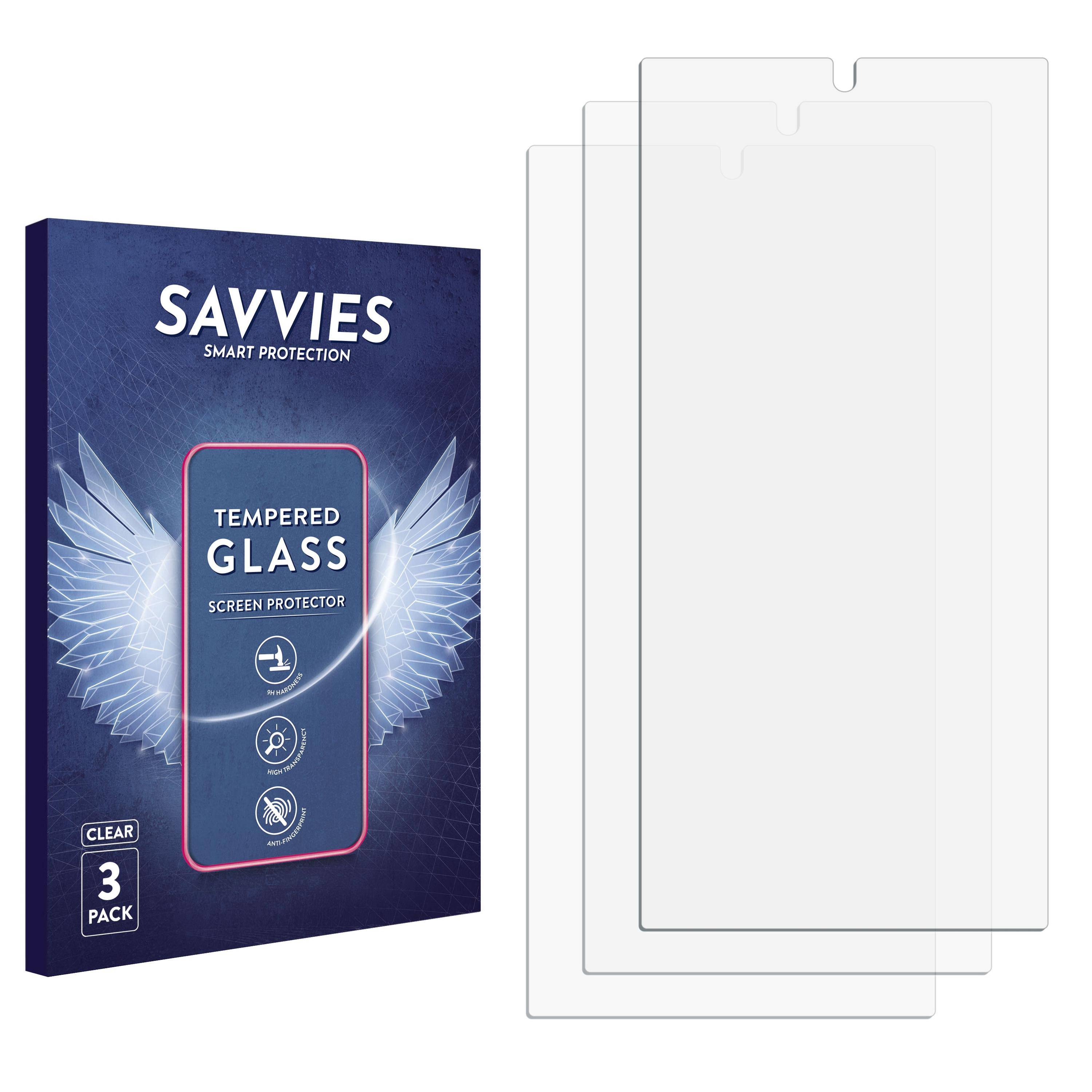 3x Savvies Schutzglas für Samsung Galaxy S24 Ultra (case-friendly) Echtglas 9H-Härte klar-3