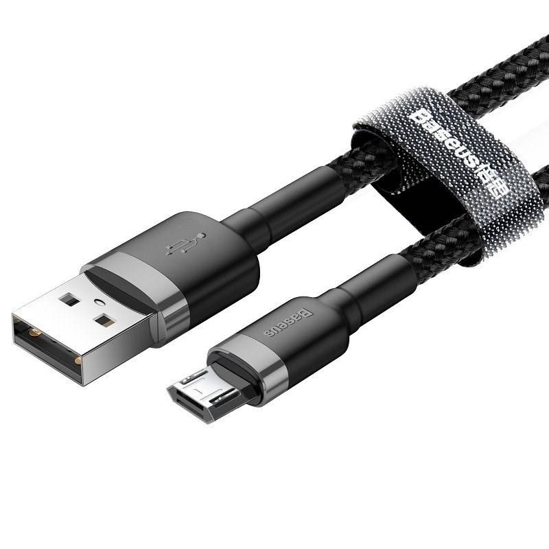 Baseus - CAMKLF-BG1 - USB-zu-Micro-USB-Kabel Baseus Cafule 2,4 A 1 m (grau-schwarz)-2