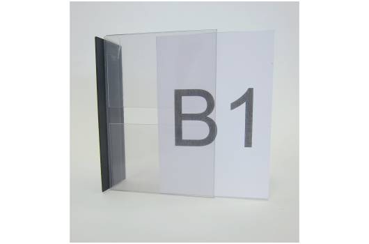 Fahnenschild, magnetisch, zur Regalbeschriftung, A5 quer, Kunststoff, transparent, 210 x 150 mm-1