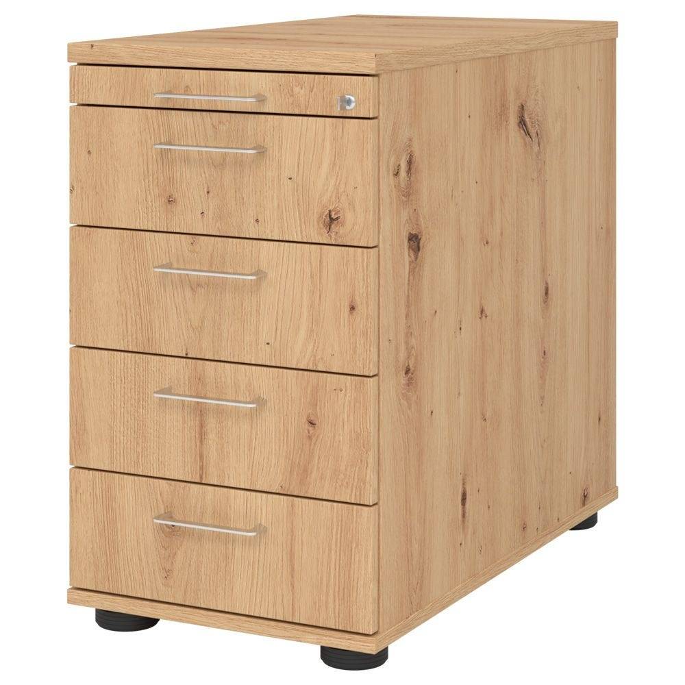 Hammerbacher Standcontainer Easyline, 5 Schübe, 42,8 x 80 x 72 cm, asteiche-0