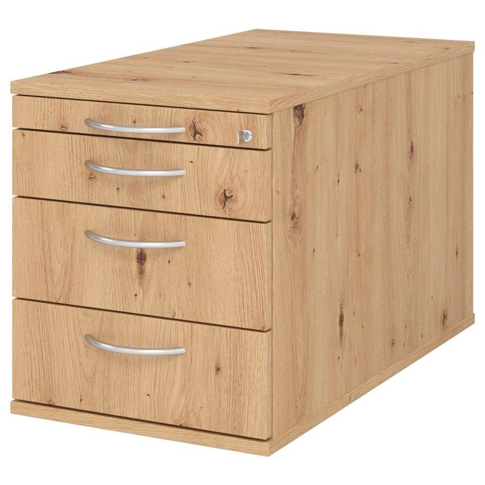 Hammerbacher Rollcontainer Comfortline mit 4 Schüben, 42,8 x 80 x 51,2 cm, asteiche-0