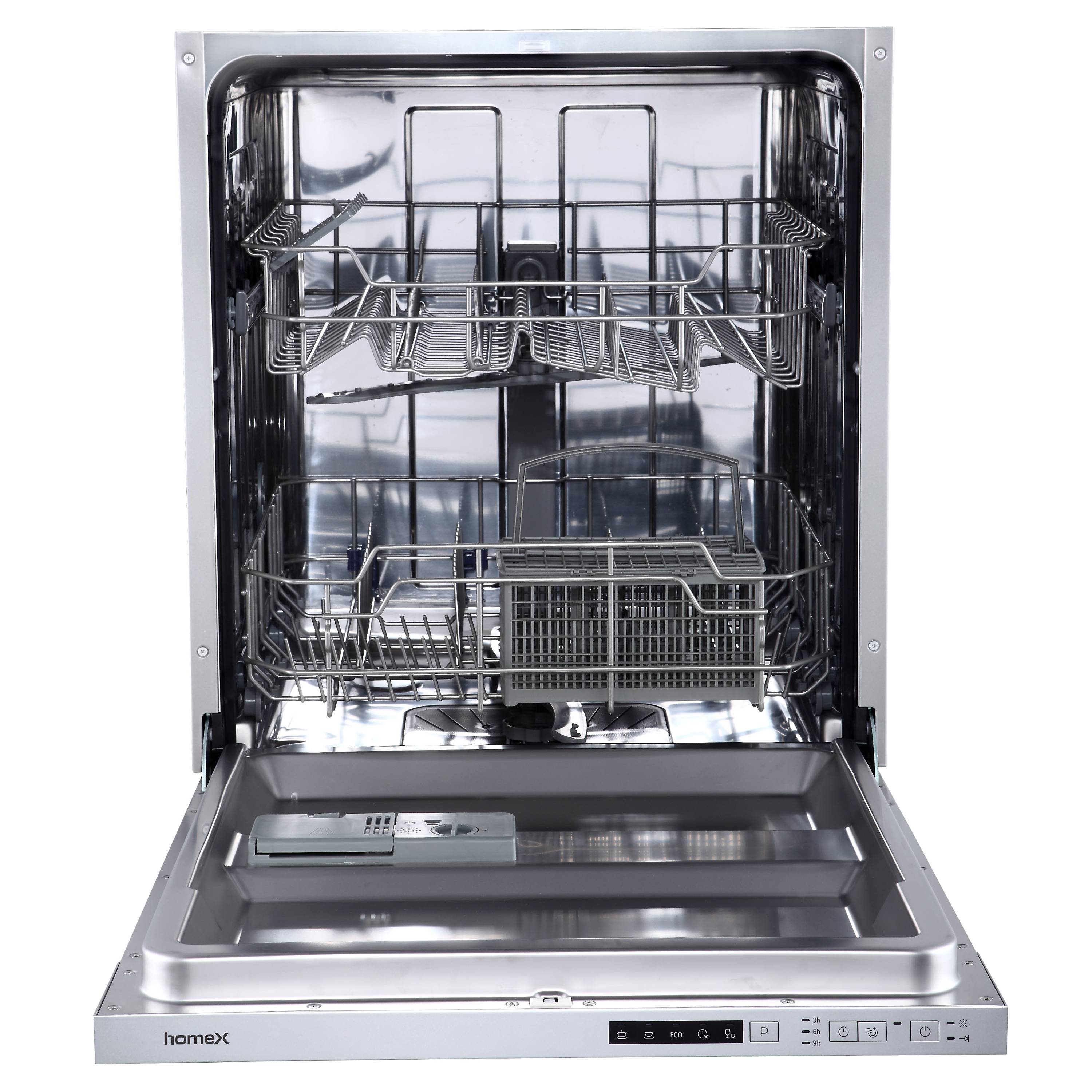 homeX GSEV6014AE Geschirrspüler vollintegriert | Einbauspülmaschine | 60 cm | 14 Gedecke | 5 Programme | Aquastop-0