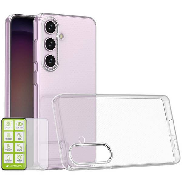 Für Samsung Galaxy S24 Silikon Hülle H9 Glas Handy Tasche Etuis Cover Case Kappe