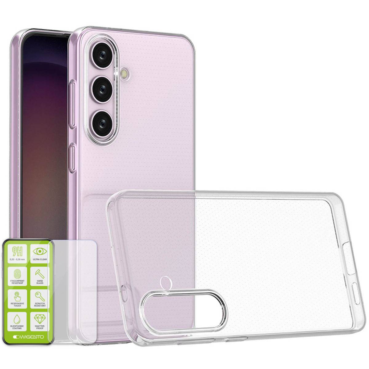 Für Samsung Galaxy S24 Silikon Hülle H9 Glas Handy Tasche Etuis Cover Case Kappe-0