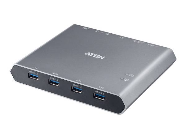 ATEN 3840 x 2160 Pixel 4K Ultra HD Aluminium 2-Port DisplayPort USB-C KVM Dock Switch with Power Pass-through New