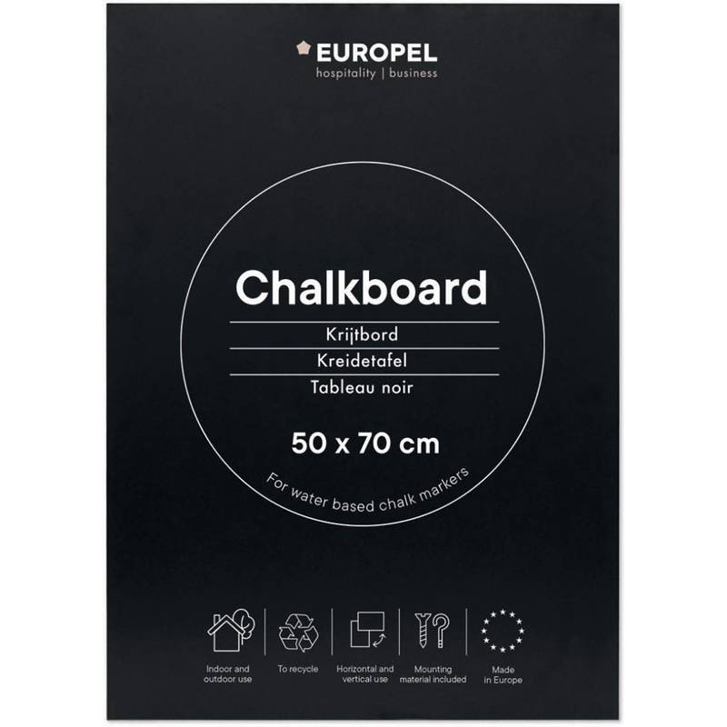 EUROPEL Kreidetafel ohne Rahmen, 500 x 700 mm, schwarz-0