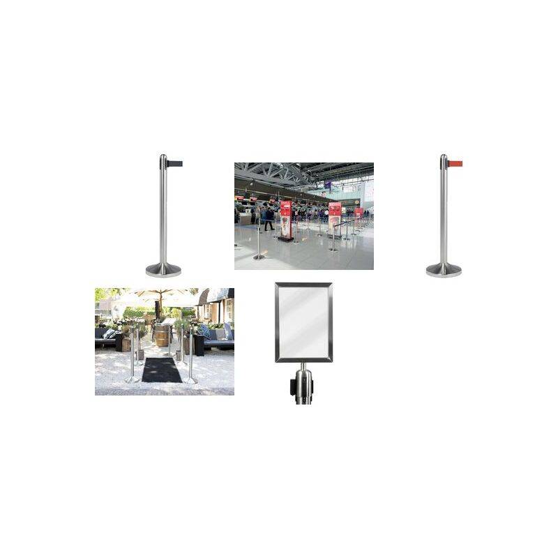 Securit Absperrsystem RETRACTABLES - Set, chrom / grau (70020415)-0