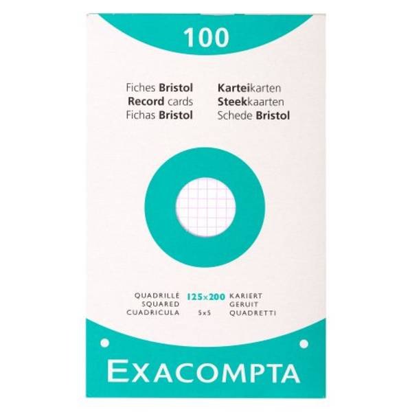 EXACOMPTA Karteikarten, 125 x 200 mm, kariert, weiß