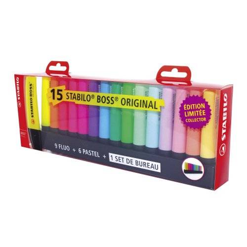 STABILO Textmarker BOSS ORIGINAL, 15er Tischset-0