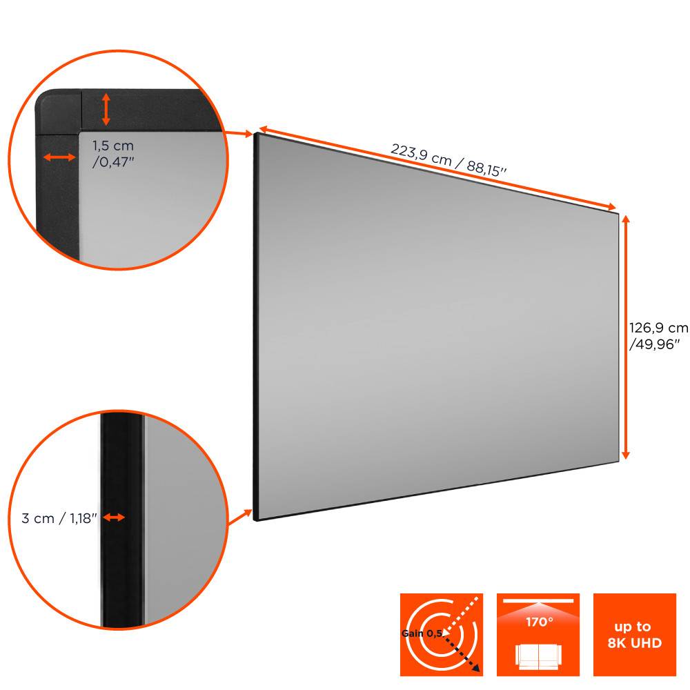 celexon CLR HomeCinema UST Hochkontrast-Rahmenleinwand V2.0 100"-1