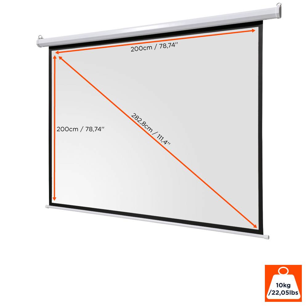 celexon basic Motor-Leinwand 110" | 200x200 cm 1:1 | elektrische Full-HD 4K Beamer-Leinwand fÃ¼r Heimkino oder BÃ¼ro-PrÃ-1