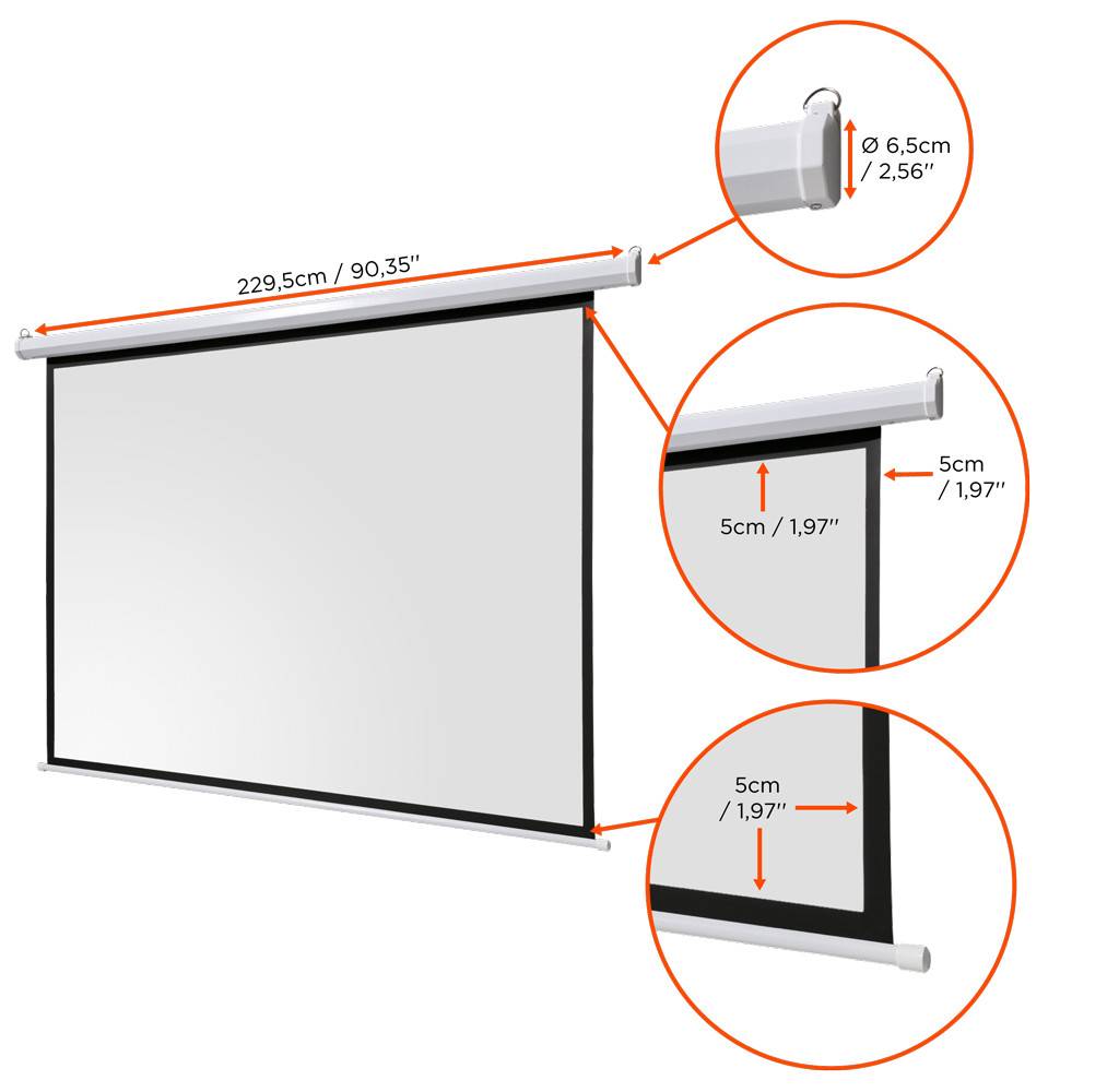 celexon basic Motor-Leinwand 110" | 200x200 cm 1:1 | elektrische Full-HD 4K Beamer-Leinwand fÃ¼r Heimkino oder BÃ¼ro-PrÃ-2