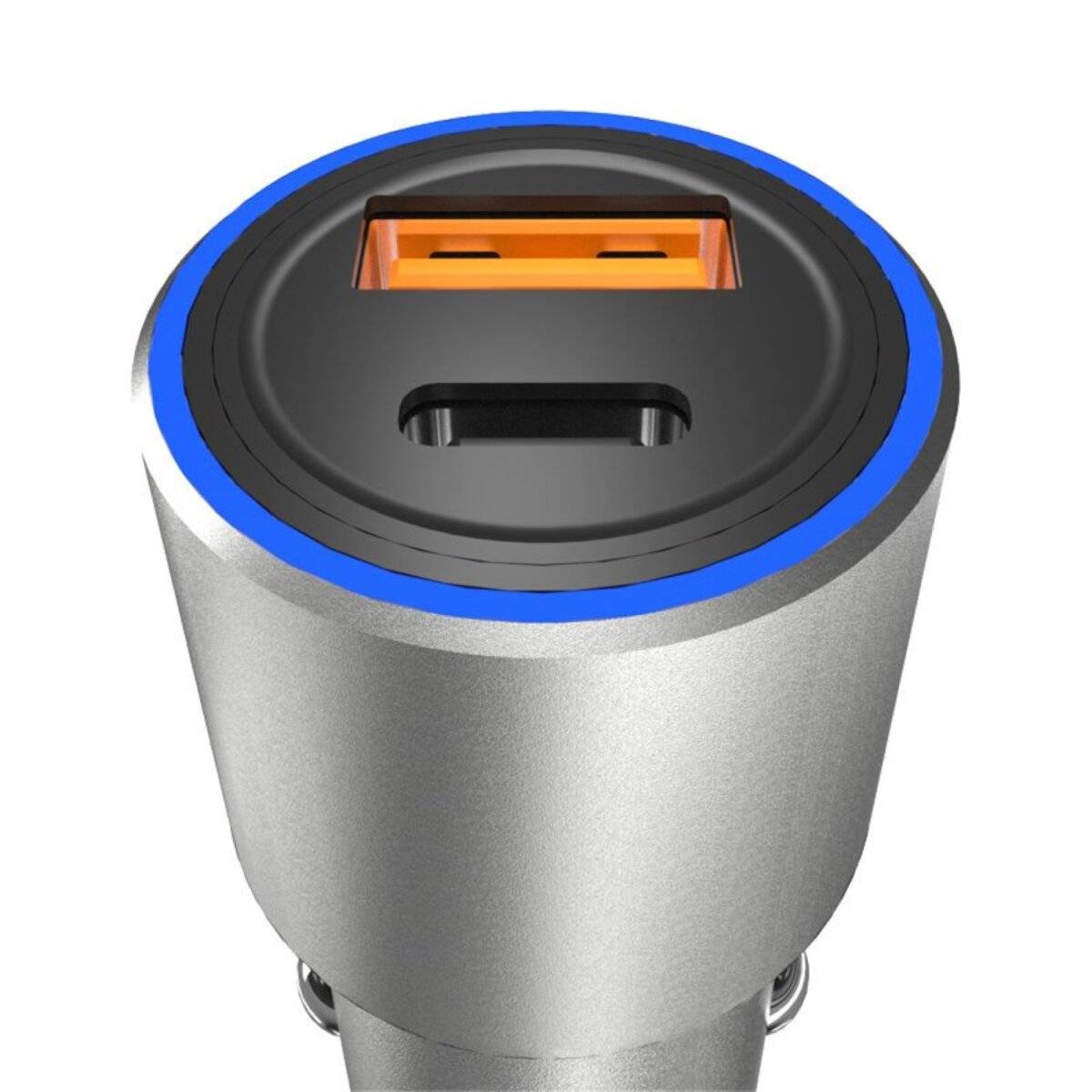 Dudao USB / USB Autoladegerät Typ C Power Delivery Schnellladung 22,5 W Grau-2