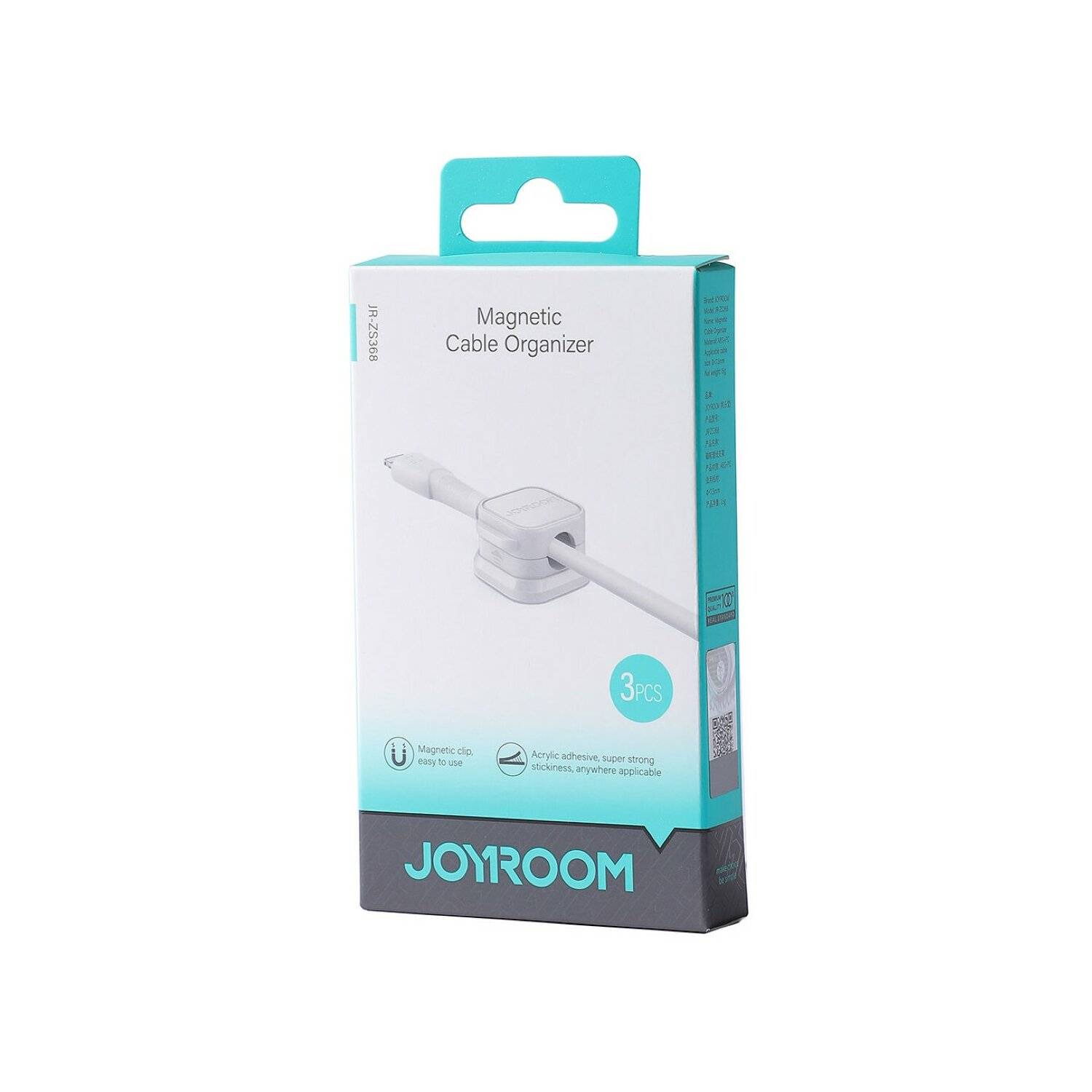 Joyroom JR-ZS368 magnetischer Kabel-Organizer (3 Stk.) Weiß-3
