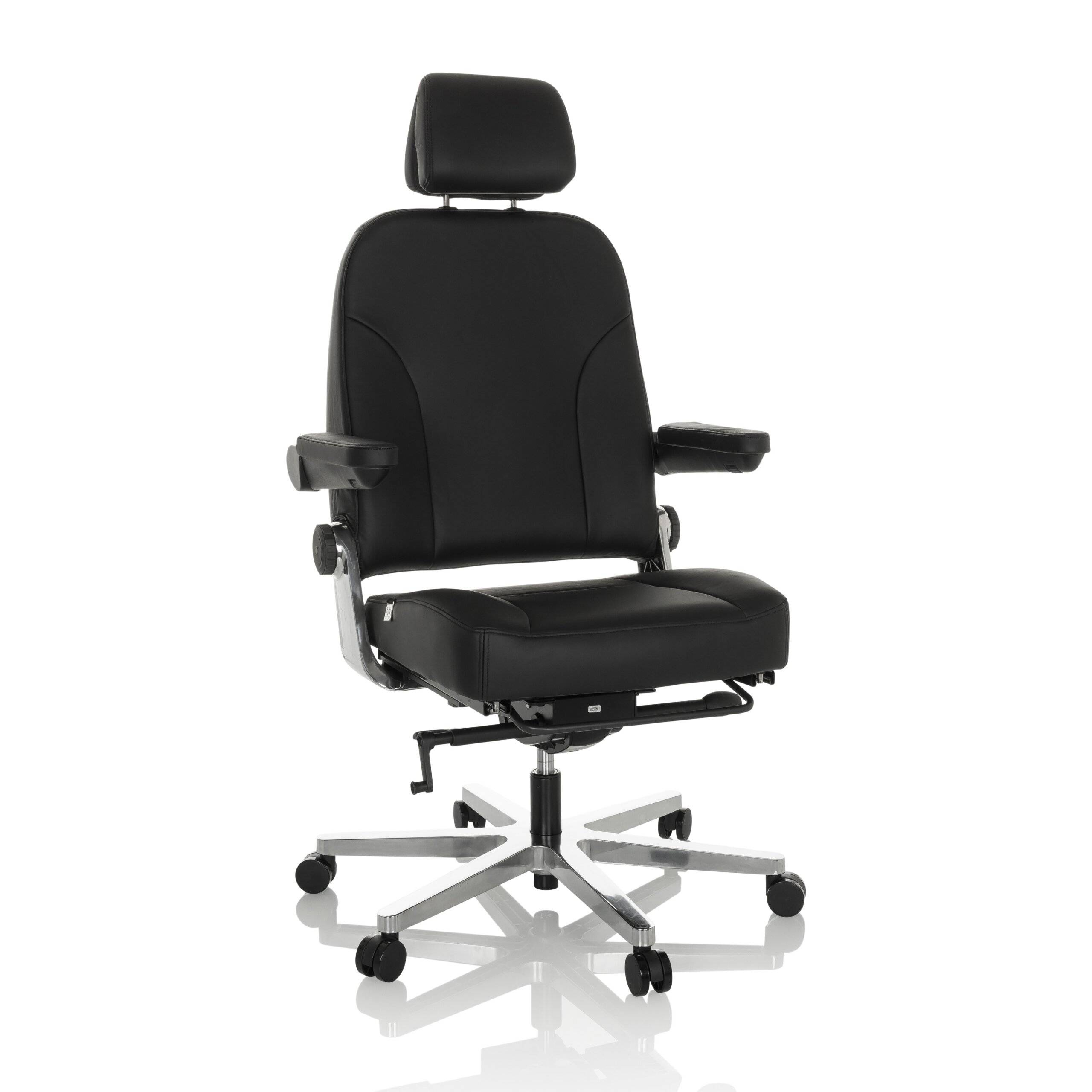 Bürostuhl Chefsessel 24 HOURS F Leder schwarz hjh OFFICE-0