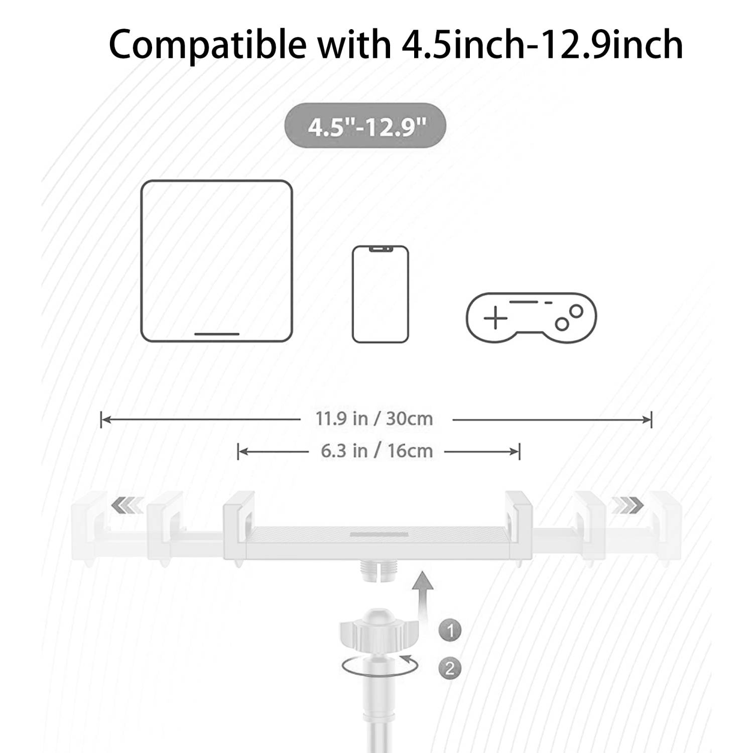Cadorabo flexible Schwanenhals Tablethalterung Handyhalter in Weiß für Zuhause-1