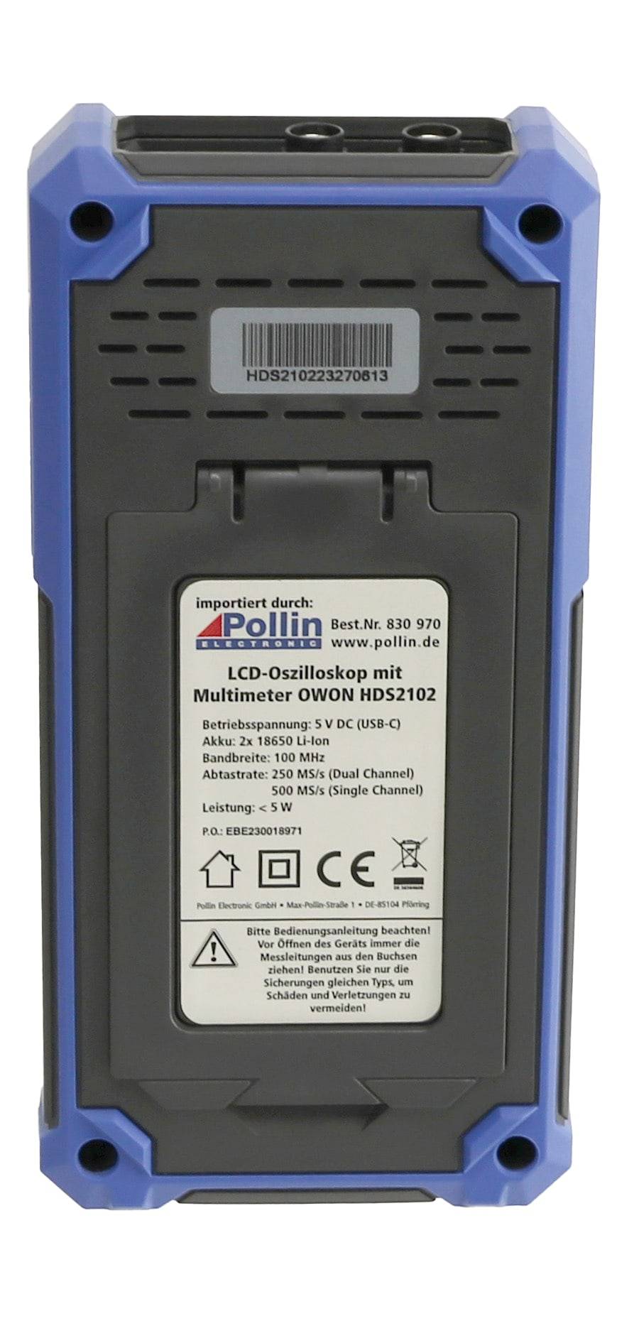 OWON LCD-Oszilloskop mit Multimeter, HDS2102, 2-Kanal, 100 MHz-3