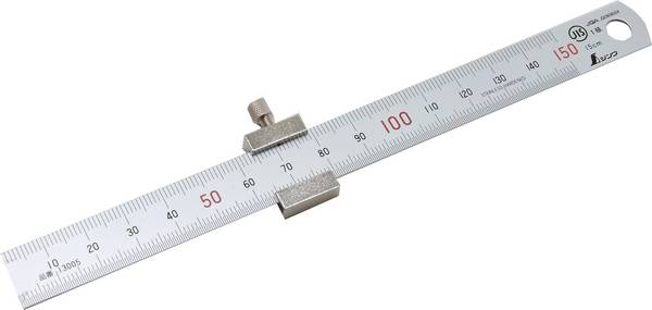 FAMEX 12664 Shinwa Lineal aus Edelstahl 15 cm – mit Anschlag - Stahlmaßstab - 76751