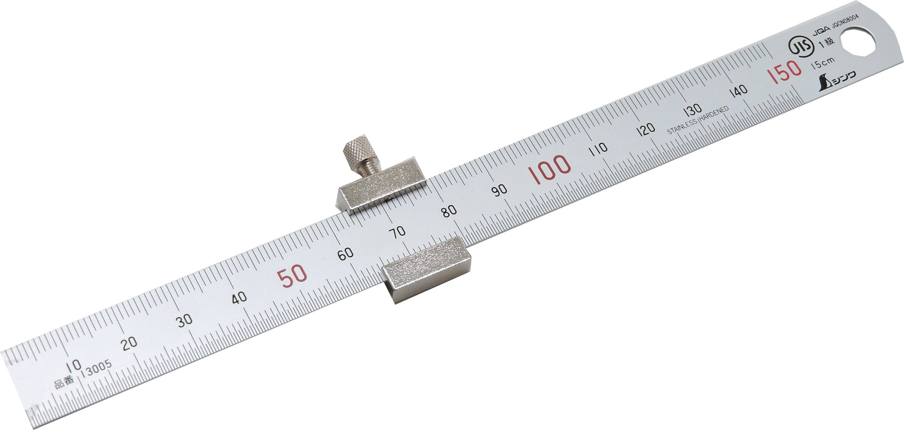 FAMEX 12664 Shinwa Lineal aus Edelstahl 15 cm – mit Anschlag - Stahlmaßstab - 76751-0