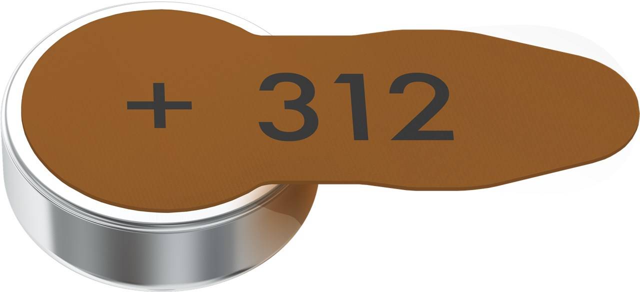 Varta PR41 (312) Batterie, 6 Stk. im Blister Zink Air-Knopfzelle, 1,45 V Hörgerätebatterie-0