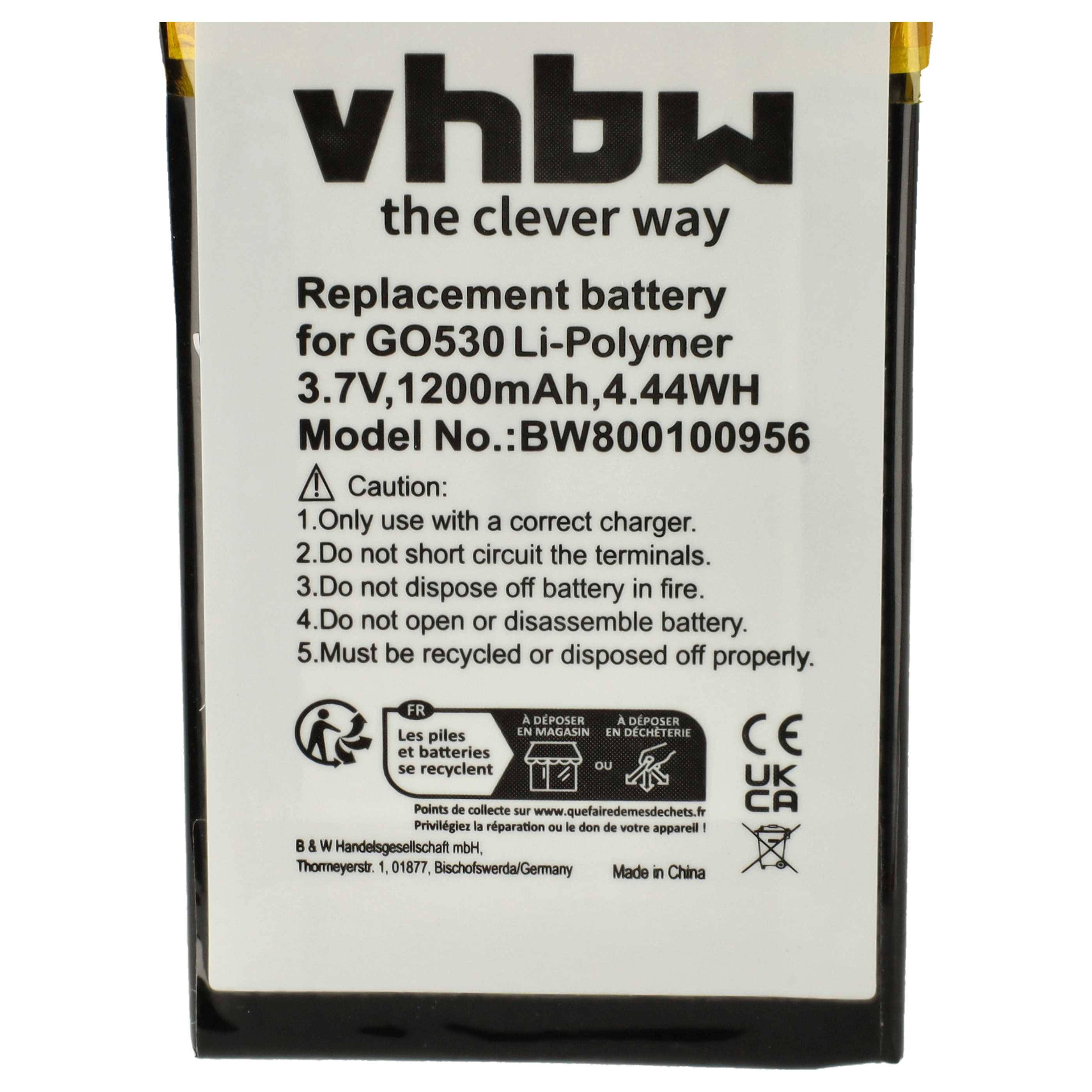 vhbw Akku kompatibel mit TomTom SatNav | 4CH5.000.00 GPS Navigation Navi (1200 mAh, 3,7 V, Li-Polymer)-4