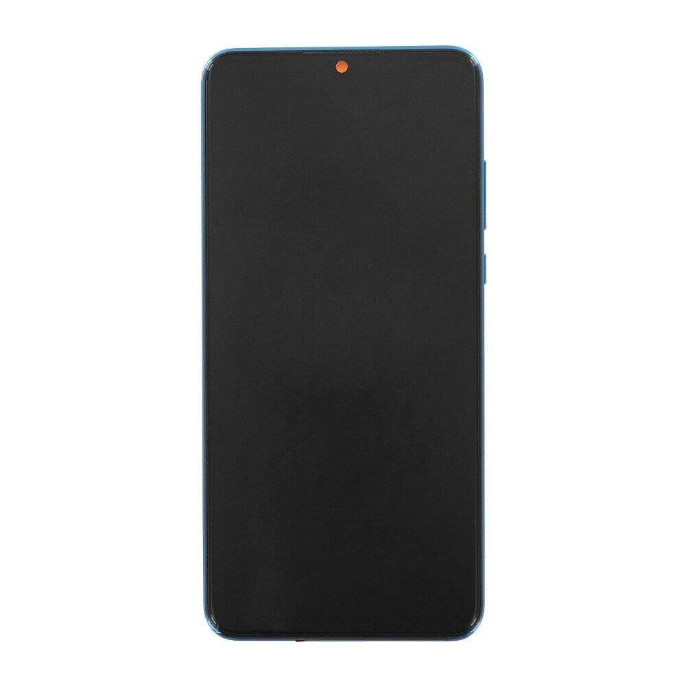 Original Display für Huawei P30 Lite LCD + Rahmen + Akku Blau 02352RQA-2