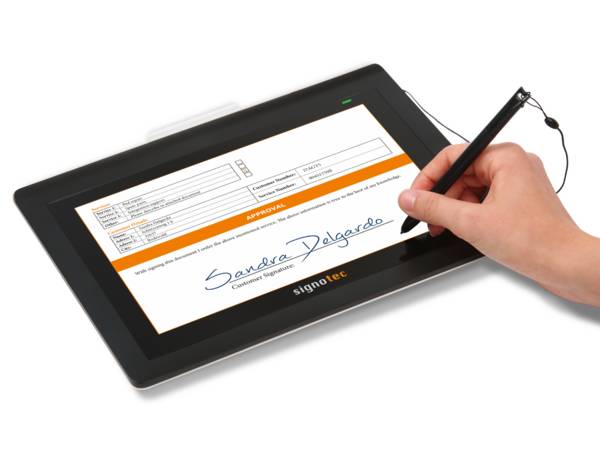 signotec Delta Unterschriftenpad mit 10,1" Vollfarben LCD und PoE Option