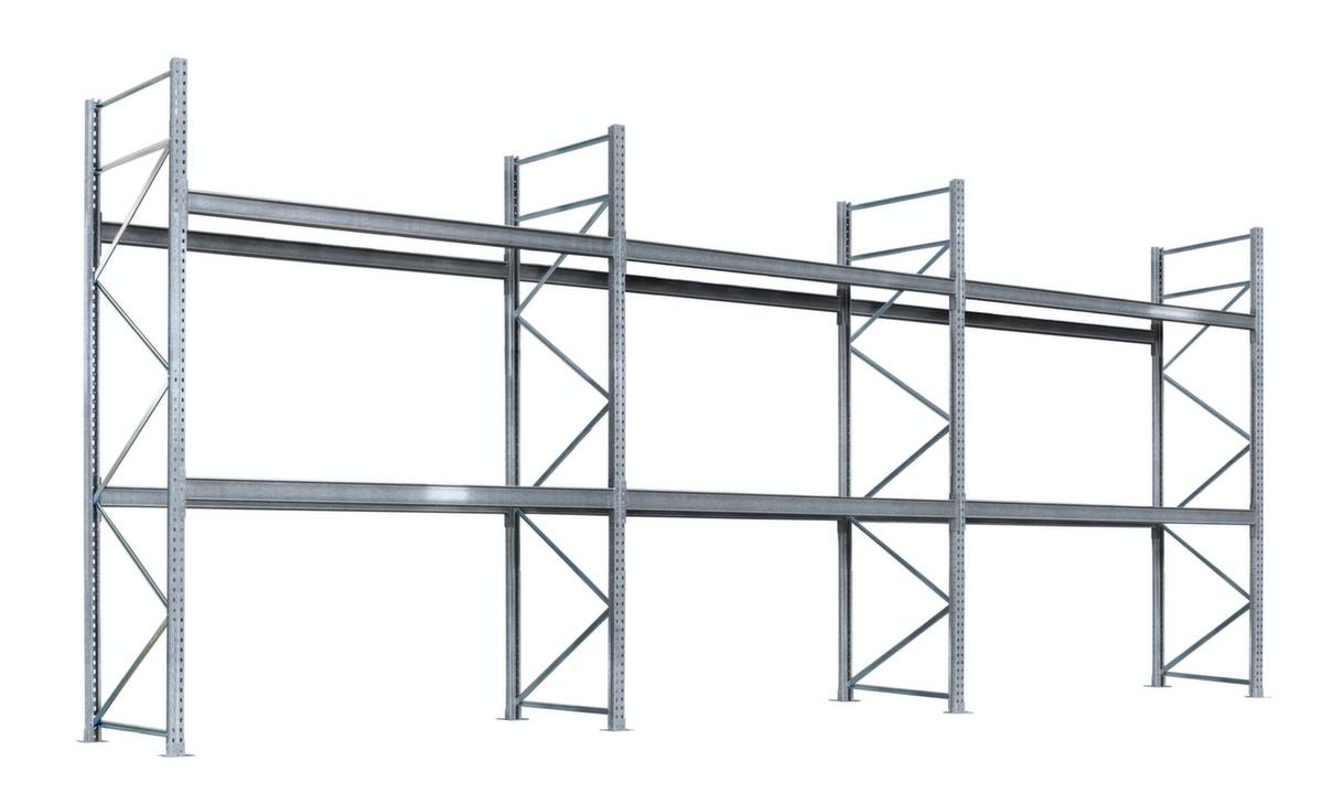 Palettenregal,Grund+2xAnbau,HxBxT 6000x5965x1100mm,Fachl. 1000kg,4 Ebenen,24 Stellplätze,Ständer feuerverzinkt-0