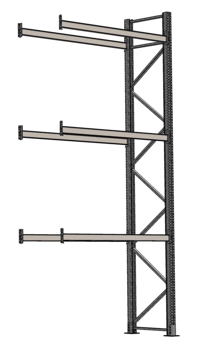 Palettenregal,Grundfeld,HxBxT 6000x2825x1100mm,Fachl. 1000kg,4 Ebenen,12 Stellplätze,Ständer feuerverzinkt-1