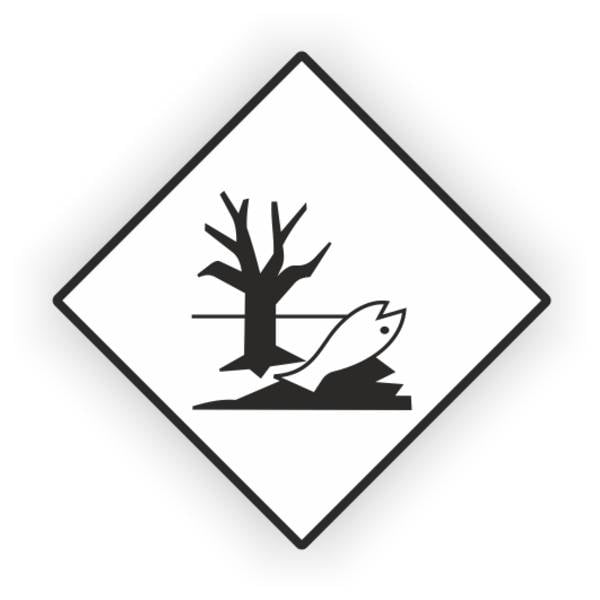 Gefahrzettel, Umweltgefährdende Stoffe, Aufkleber, Folie, 100 x 100 mm, 10 St./ VE