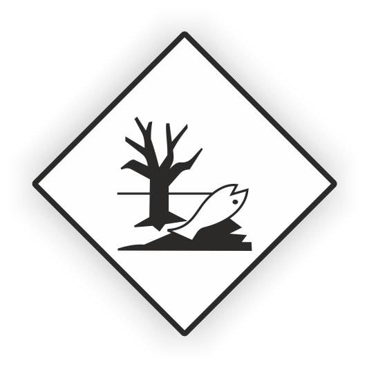 Gefahrzettel, Umweltgefährdende Stoffe, Aufkleber, Folie, 100 x 100 mm, 10 St./ VE-0