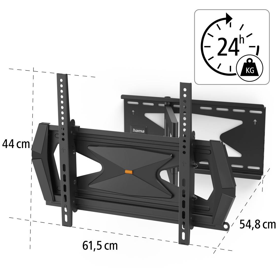 hama 00220860 TV-Wandhalterung, schwenkbar, neigbar, Diebstahlschutz, 165 cm (65"), 40 kg-2