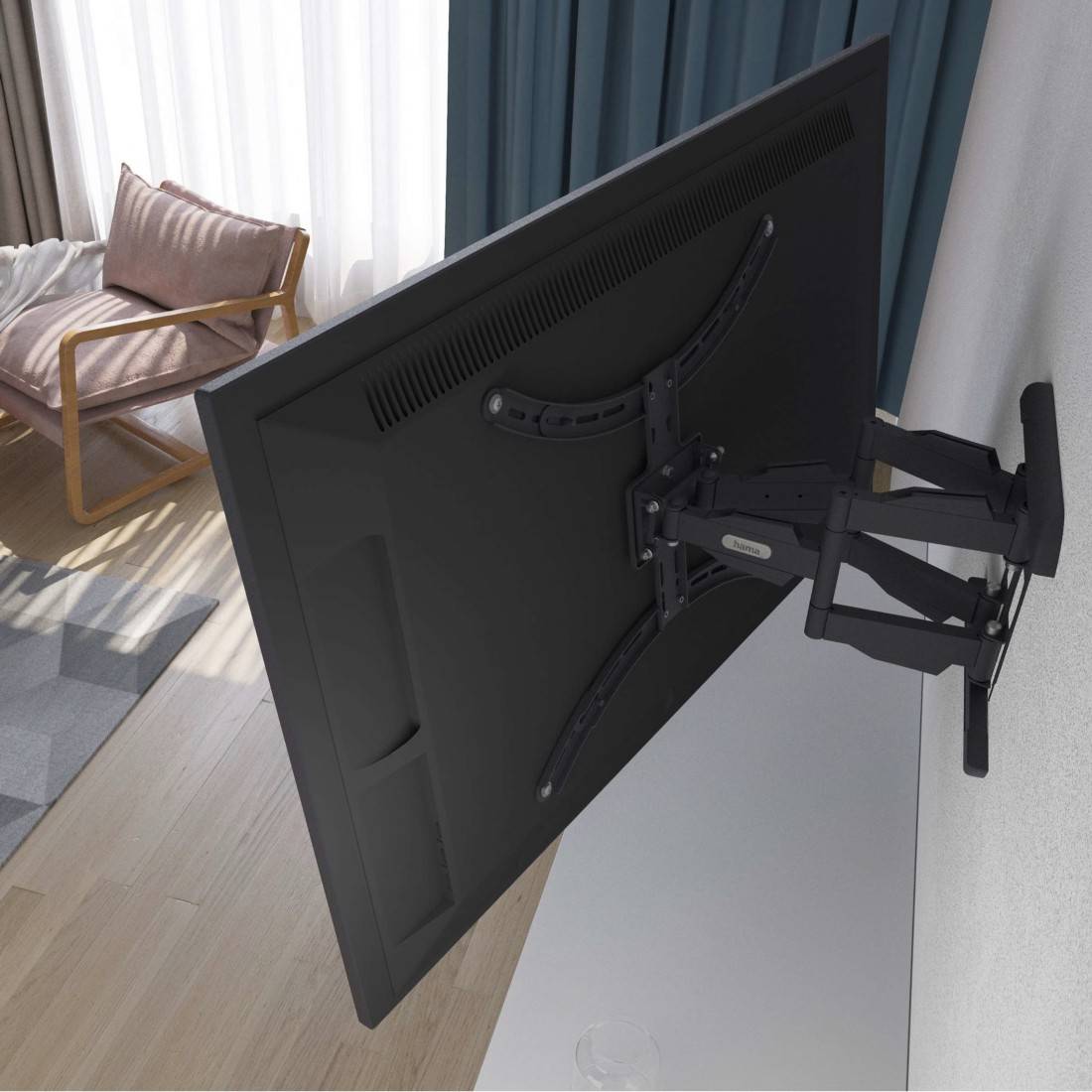 hama 00220837 TV-Wandhalterung, schwenkbar, neigbar, ausziehbar, 229 cm (90") bis 50 kg-1