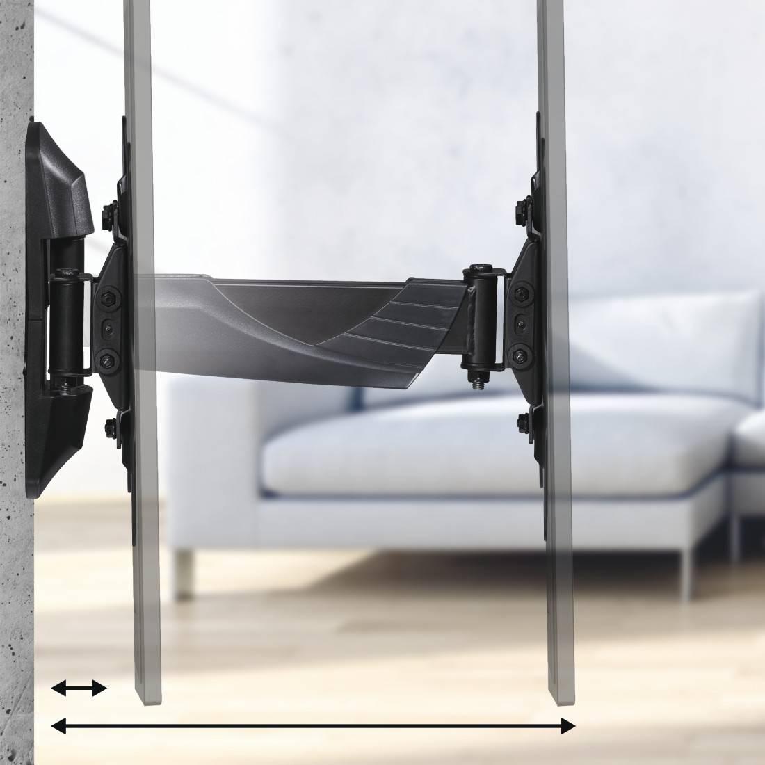 hama 00220826 TV-Wandhalterung, schwenkbar, neigbar, 127 cm (50") bis 35 kg-0