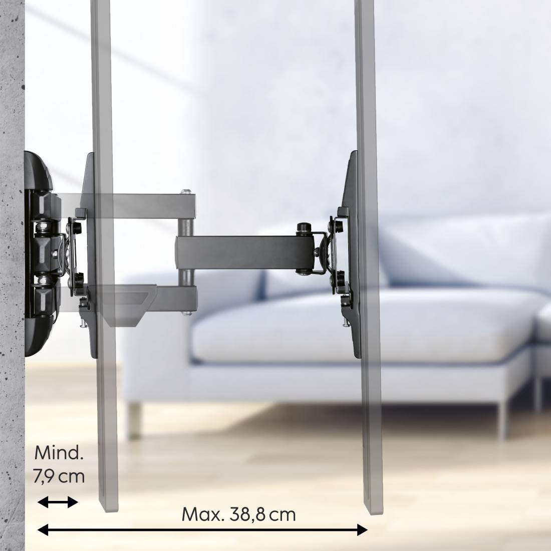 hama 00220840 TV-Wandhalterung, schwenkbar, neigbar, ausziehbar, 127 cm (50"), bis 25 kg-3