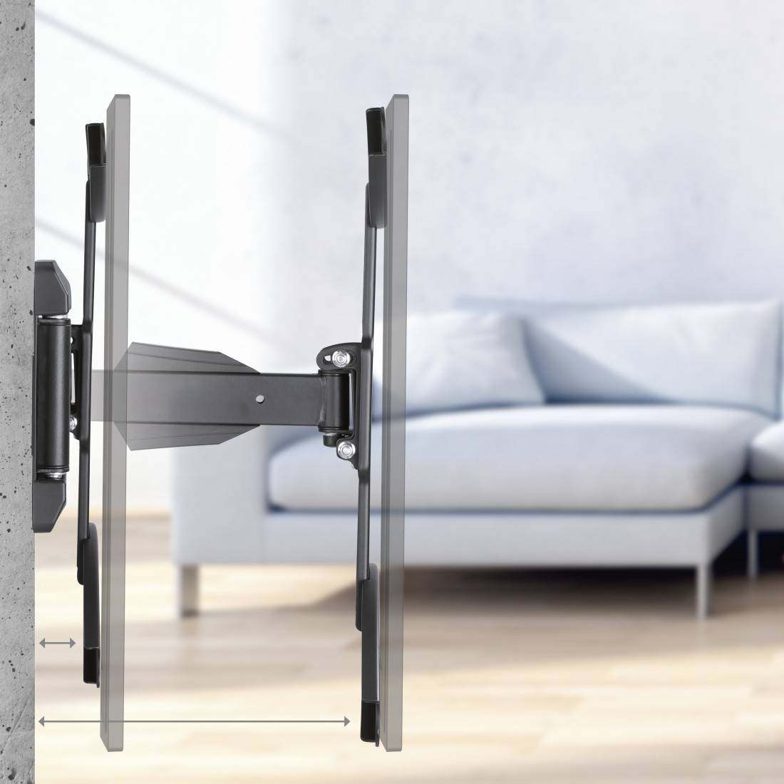hama 00220833 TV-Wandhalterung, schwenkbar, neigbar, ausziehbar, 165 cm (65") bis 35 kg-2