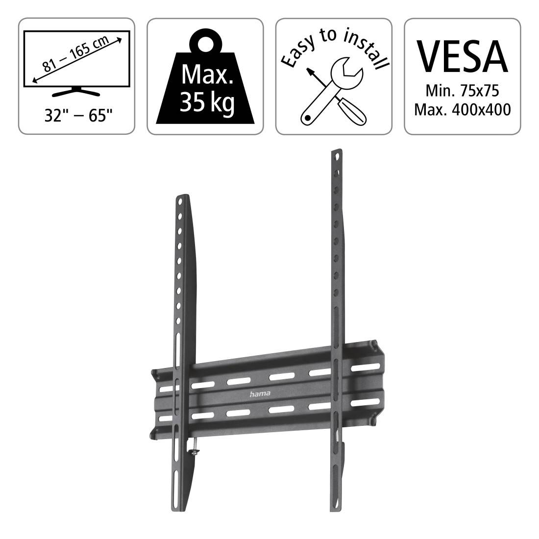 HAMA - 00220809 - 81,3 cm (32"") - 165,1 cm (65"") - 35 kg - 400 x 400 mm - Schwarz-1