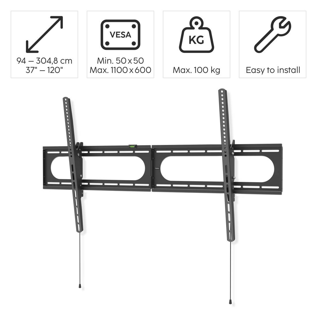 Hama Slim TV-Wandhalterung neigbar VESA 50x50-1100x600 100kg-1